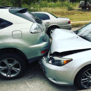 Rear-end car crash